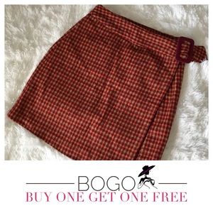 ☀️NY&CO - Wrap Midi Skirt Wine Rust Colored Size 4